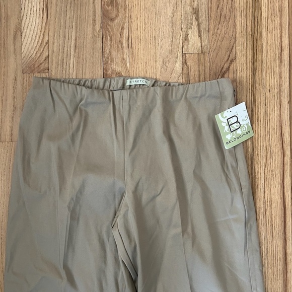 Belongings Stretch Tan Embroidered Paisley Dress Pants Sz 14 NWT - Picture 2 of 6